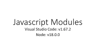 Javascript Modules