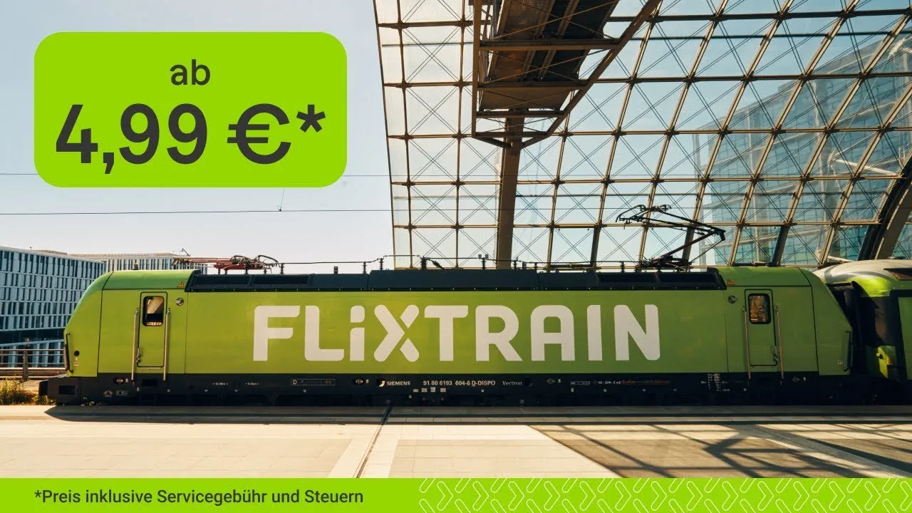 Flix — FlixTrain — Reise durch Deutschland ab 4.99 € (YouTube video ad)