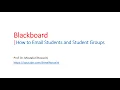 How to Email Students and Student Groups Blackboard