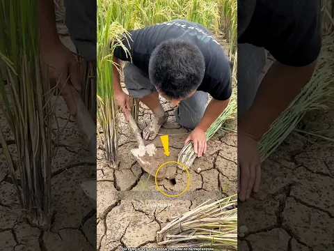 How a fish was retrieved from a snake's burrow after the water in a farmer's field dried upπ€ #shorts