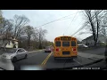 Car passes stopped school bus on West Eckerson Rd in Spring Valley NY
