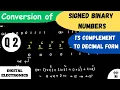 Conversion Of Signed Binary Numbers 1 s Complement To Decimal Form Question 2 Digital Electronics