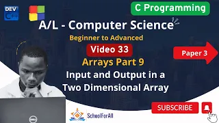 33 Input and Output in a Two Dimensional Array