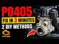 P0405 Code Fix FAST EGR Sensor Low Voltage Easy DIY Repair