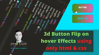 3d Button Flip on hover effects using only html css