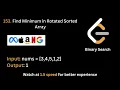 9 Find Minimum in Rotated Sorted Array LeetCode 153 Binary Search Hindi
