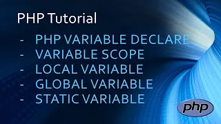 PHP Variables - Tutorial