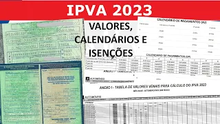 IPVA 2023 - VALORES, CALENDÁRIO DE PAGAMENTOS E ISENÇÕES