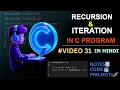 31 RECURSION vs ITERATION IN C C Language Complete Course in Hindi