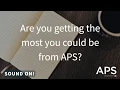 APS Optimisation - Getting the most out of APS