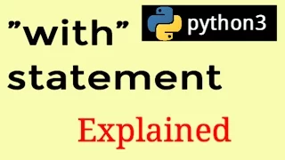Python 3 programming Tutorial With Statement opening a file
