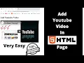 How To Add Youtube In HTML Easy Way