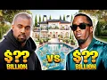 Kanye West vs Diddy - Who is RICHER Net Worth House Tour Cars