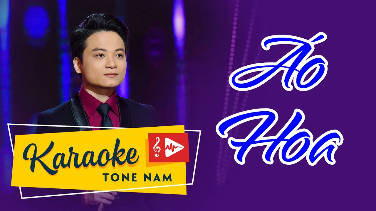 KARAOKE Tone Nam | Áo Hoa - Trung Nghĩa | Beat Chuẩn #aohoa  #nhacmientrung