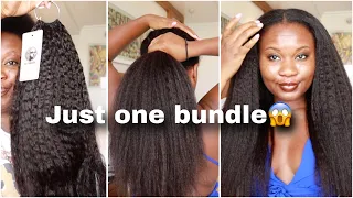 WOW! This is better than a sew-in. knotless Kinky straight texture crochet natural hair| Hotbraids