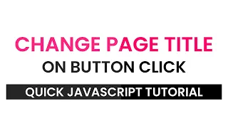 Change Document Title On Button Click With Javascript