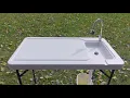 Fish Cleaning Camp Table with Flexible Faucet 45 L x 23 W x 37in H