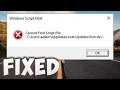 Fix Cannot Find Script File Appdata Local Updates Run vbs Error