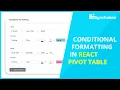 Conditional Formatting in React Pivot Table