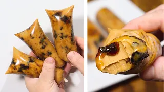 GELADINHO GOURMET DE DOCE DE LEITE COM CALDA DE AMEIXAS | SACOLÉ | CHUP-CHUP