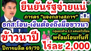 เงินชาวนาล่าสุดรัฐ้เตรียมจ่ายสุริยะเตรียมเคาะเงินชาวนา ไร่ละ1,000 กลุ่มตกค้าง ไร่ละ 2,000 ข้างนาปี