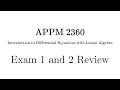 APPM 2360 - Final Review pt