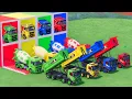 Download Lagu Trucks With COLORS - SCANIA MIXER TRUCK and VOLVO DUMP TRUCK with FLATBED TRAILER TRUCK - FS22