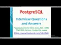 PostgreSQL Interview Questions and Answers Postgresql faq