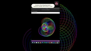 Creative Python Project - 5 Geometric Rainbow Design with Python Turtle Beginner Tutorial