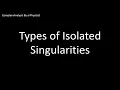Types of Isolated Singularities - Complex Analysis By a Physicist