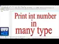 How to print the integer number in various methods in c programming