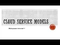Cloud Service Models IaaS PaaS SaaS Malayalam tutorial Cloud Computing