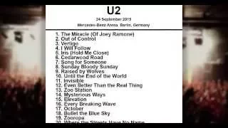 U2 Setlist - Mercedes-Benz Arena