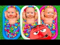 Download Lagu 4 Minutes Satisfying Video  Mixing Funny Candy ASMR \u0026 Make Up in 3 Bathtubs with Magic M\u0026M's Slime
