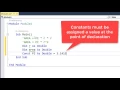 Visual Basic Variables and Constants Assign and Display