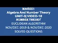 MA8551 ALGEBRA AND NUMBER THEORY UNIT-3 -18 EUCLIDEAN ALGORITHM