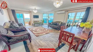 شقق للبيع في الاسكندرية علي البحر المندره     متر ناصيه كلها بحر دندنها