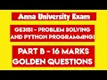GE3151 Problem Solving and Python Programming Important Questions Engineering King