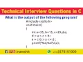 Relational Operators C Technical Interview Questions and Answers Mr Srinivas