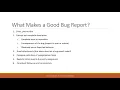 Bug Reporting and Regression Tests