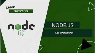 NodeJS Beginners Course Learn Backend - Using file System fs