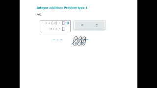 Integer addition - problem type 1 ALEKS examples