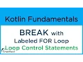 Kotlin BREAK Statements with LABELED FOR Loop Kotlin for Android 5