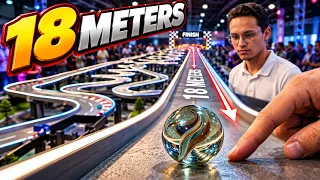 18 Meters of Racing ⚡ Neon Track Mayhem— Can They Make It to the End?