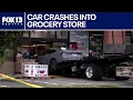 Cleanup begins after car crashes through Kirkland WA Grocery Outlet
