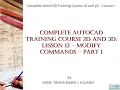 AUTOCAD TUTORIAL - MODIFY COMMANDS PART 1