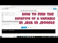 how to find datatype of a variable in java in jdoodle find datatype of an object in java jdoodle