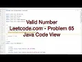 Leetcode com - Valid Number Using Java