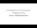 Introduction to Computer Programming in urdu Lecture 7 Control Structures