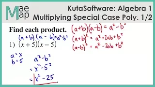 KutaSoftware Algebra 1 - Multiplying Special Case Polynomials Part 1